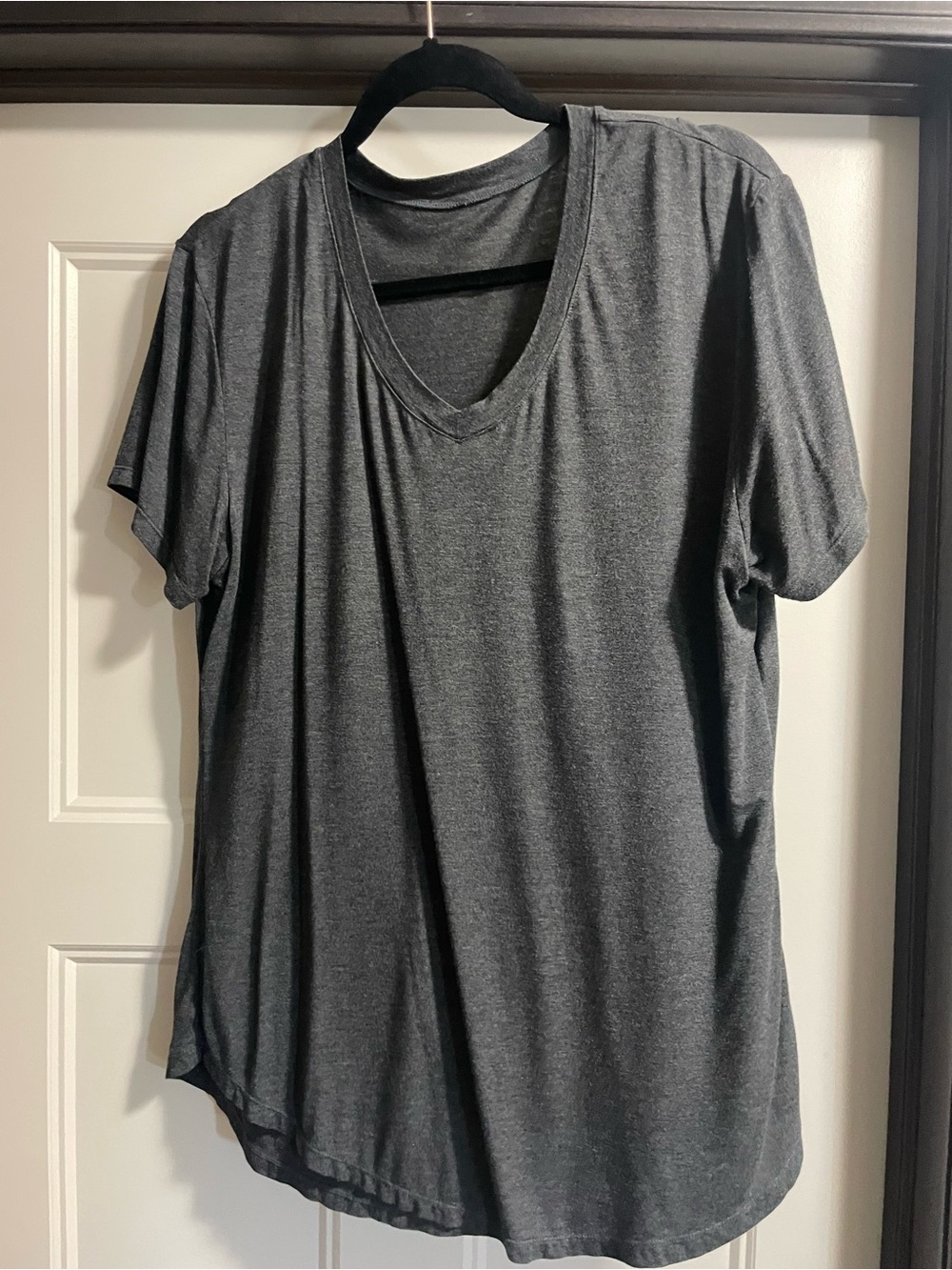 Zyia Women's Charcoal Classic V-Neck T